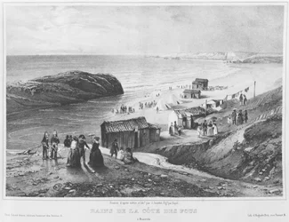 Baths of Cote des Fous at Biarritz, 1840-60